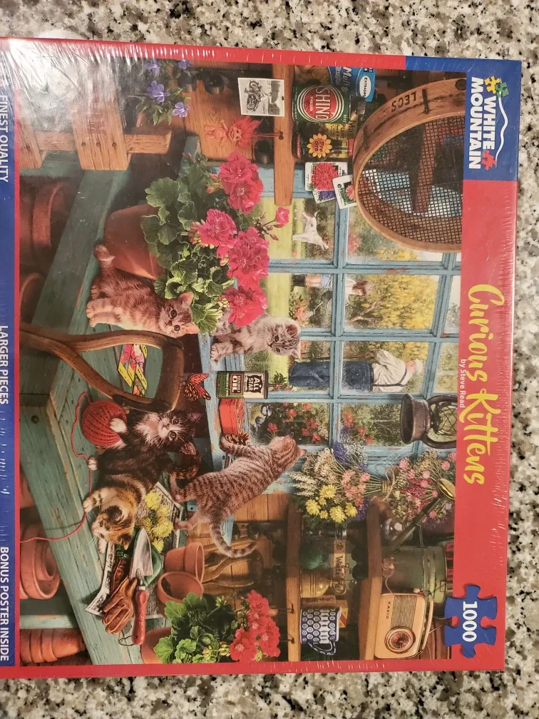 NEW! White Mountain Puzzles Curious Kittens - 1000 Piece Jigsaw image indicator(3)