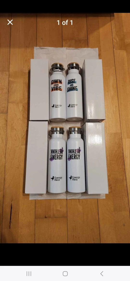 White Metal Insulated Water Bottles (Brand New In Box)
