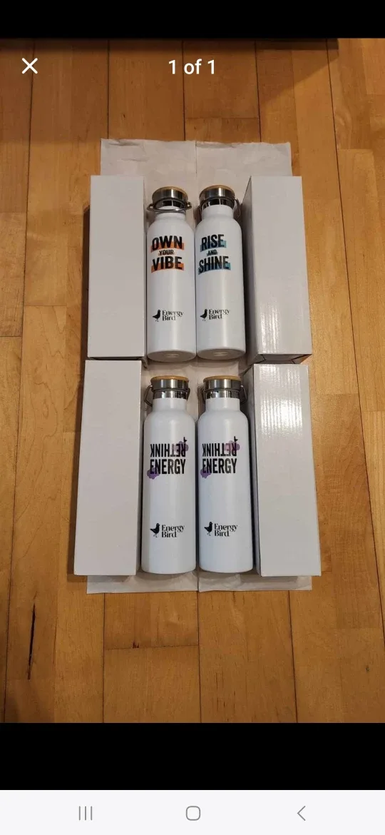 White Metal Insulated Water Bottles (Brand New In Box)
