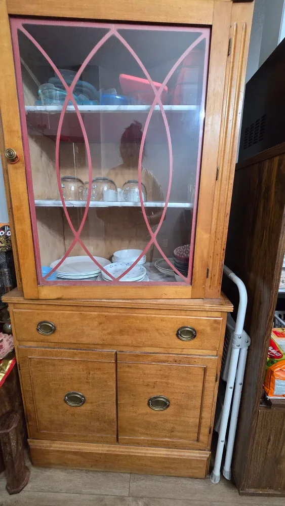 Vintage Wooden China Cabinet image indicator(2)