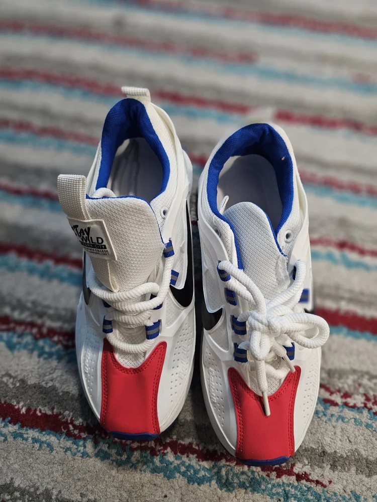 White & Red Accent Sneakers