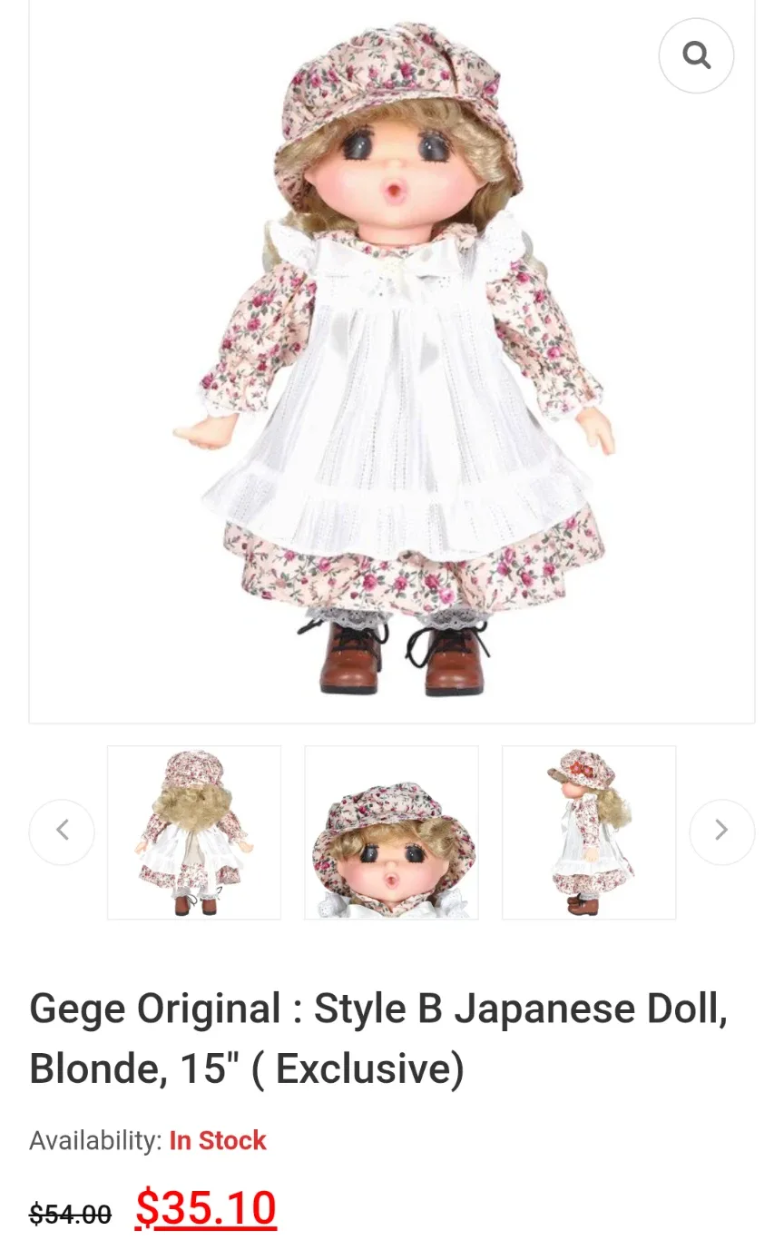 Mademoiselle Gege Original Doll Style B, 15"
