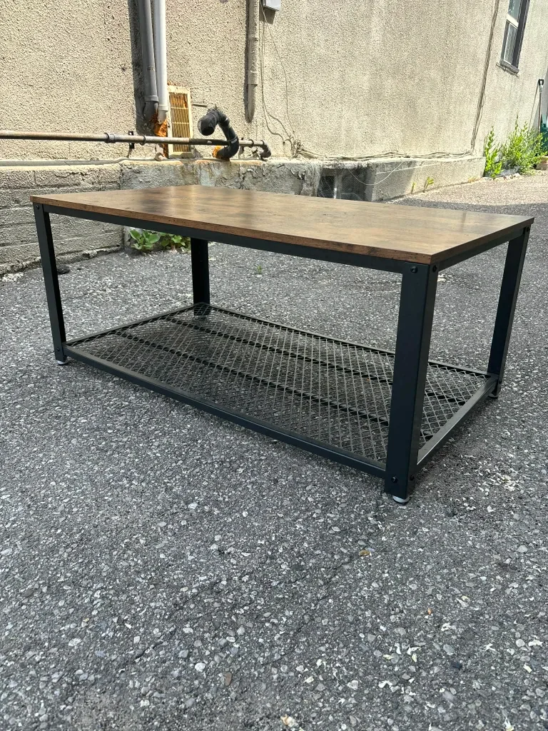 Wooden Coffee Table with Metal Frame - Brand  VASAGLE image indicator(2)