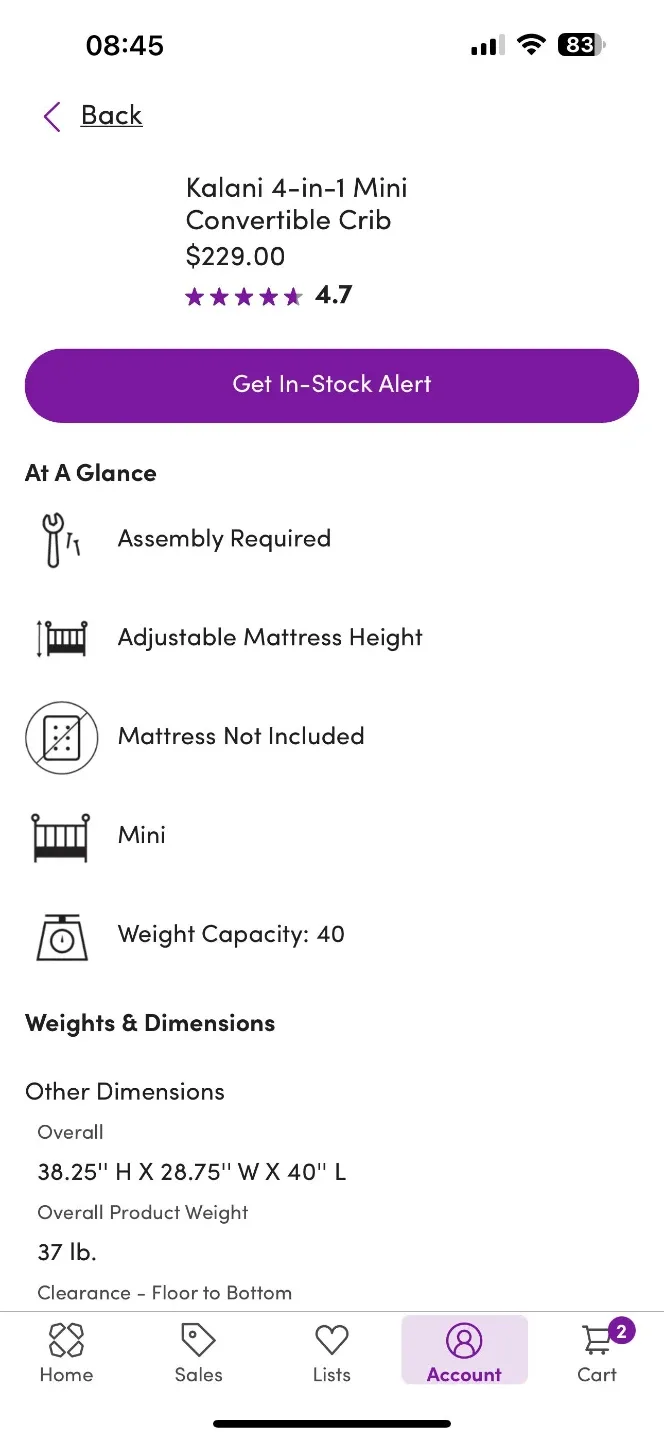 4-in-1 Mini Convertible Crib & Deluxe Waterproof Mattress Set image indicator(2)