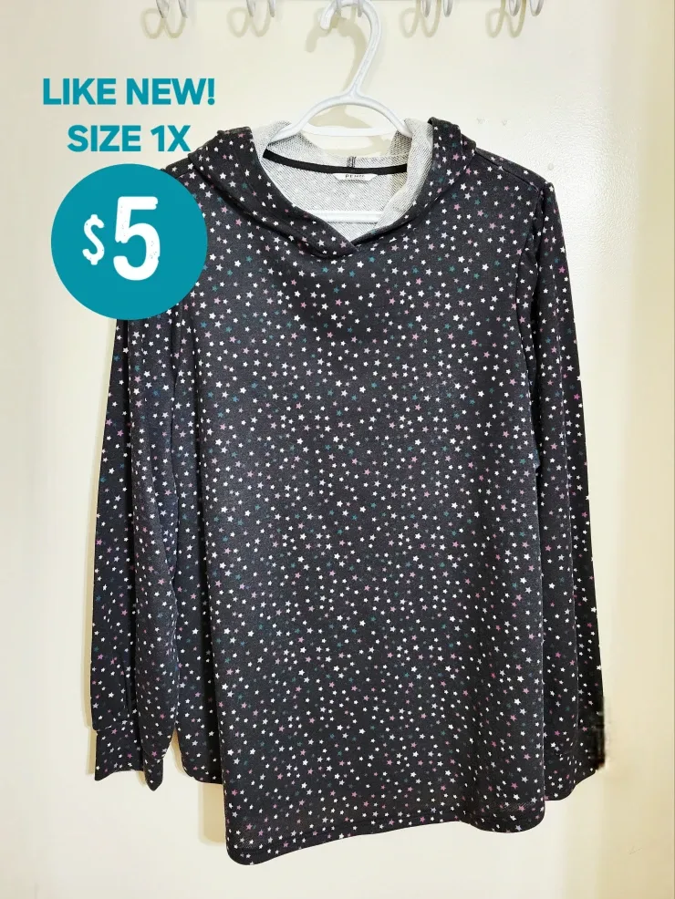 Hooded Star Print Sweater