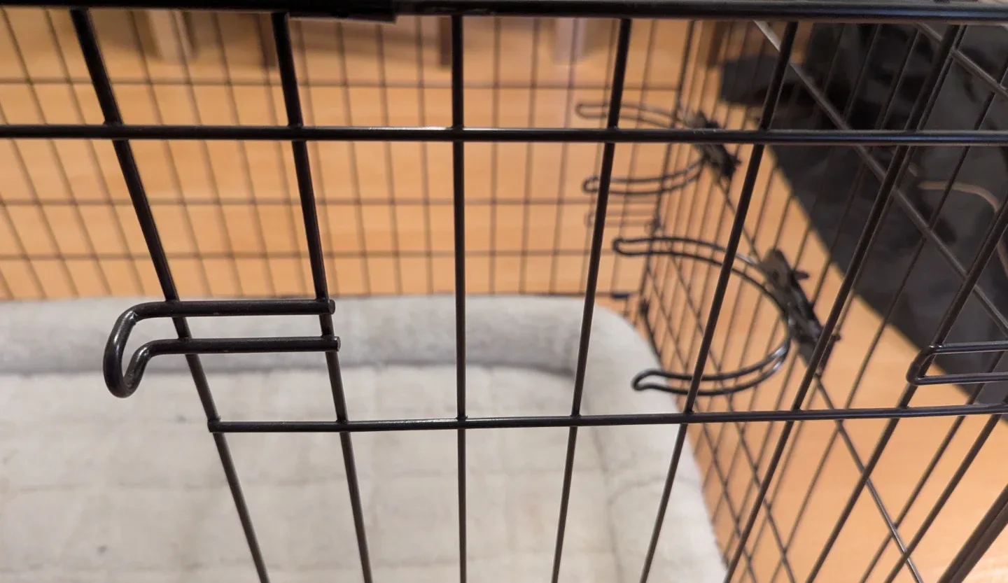 Dog Crate with Bed & Cover  & Food/Water Bowl Holders image indicator(3)