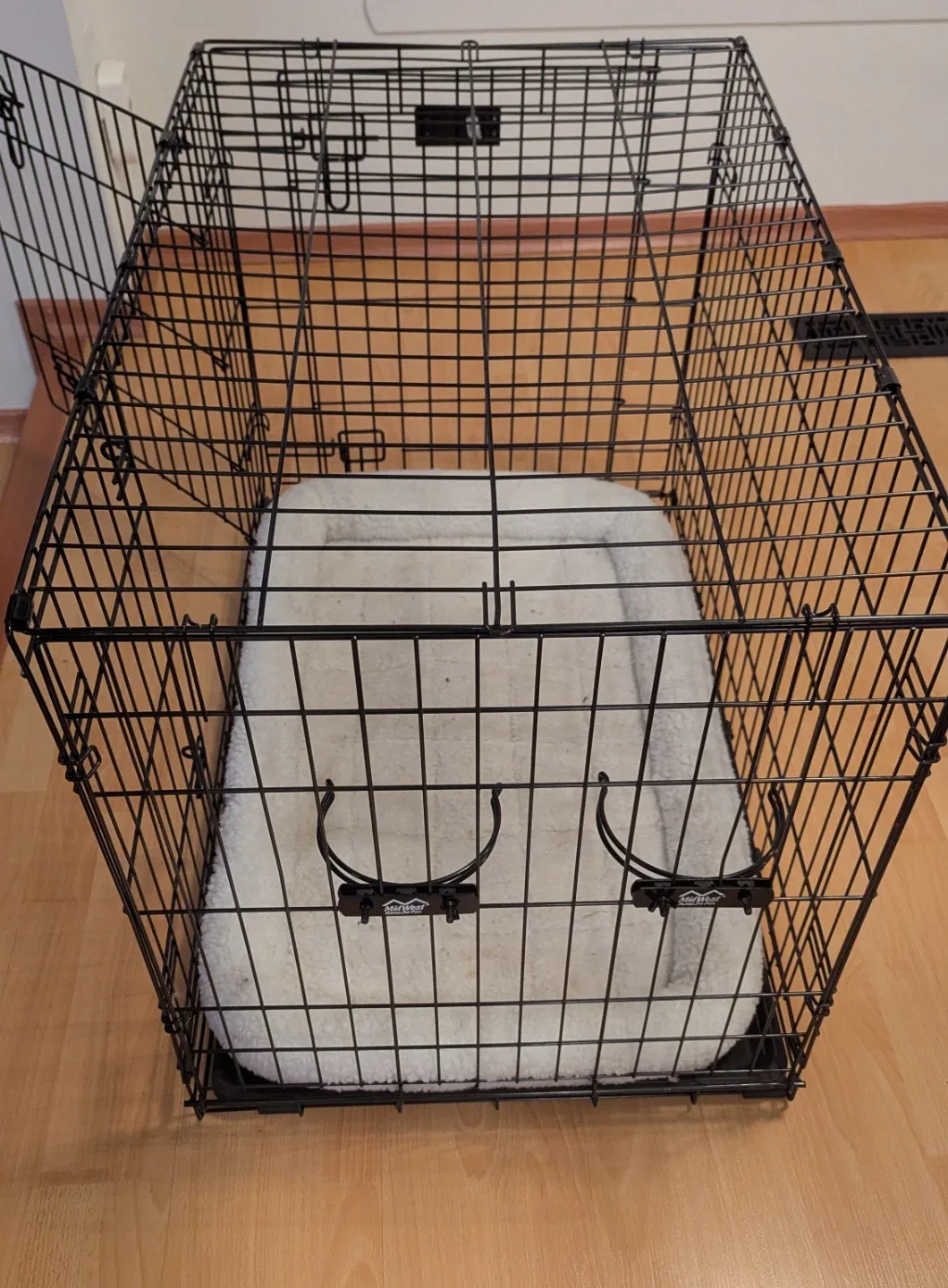 Dog Crate with Bed & Cover  & Food/Water Bowl Holders image indicator(4)