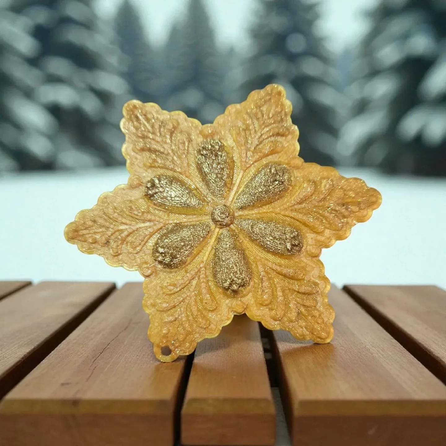 Gold Snowflake Ornaments set.4pcs image indicator(3)