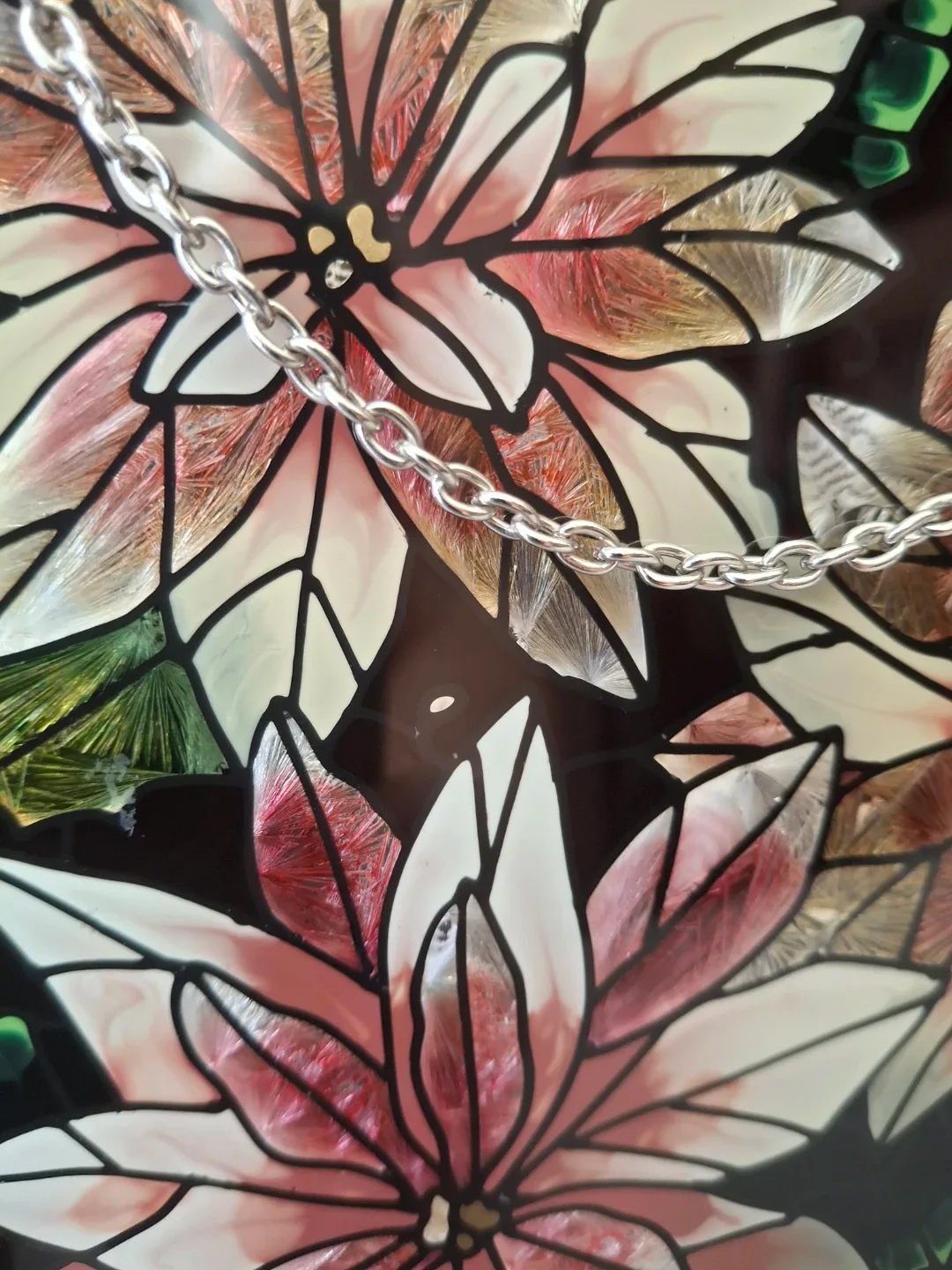 Stained Glass Poinsettia Window Hanging image indicator(6)