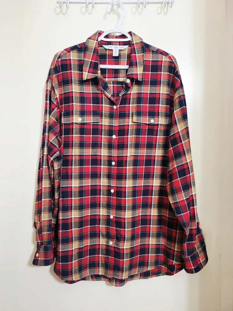 Oversized Plaid Flannel Shirt image indicator(2)