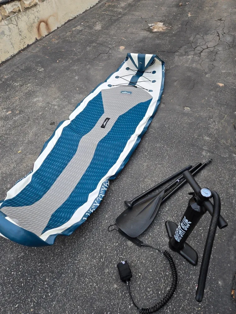 Bright Blue Inflatable Stand Up Paddle Board