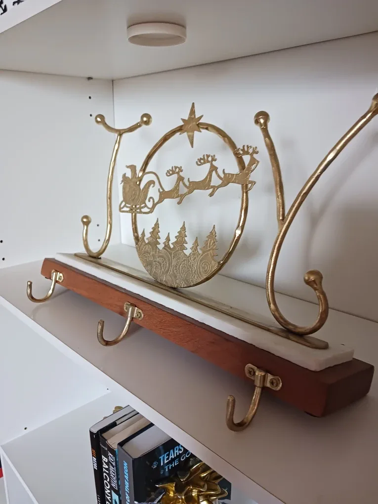 Weighted “JOY” Christmas Stocking Holder – Gold Metal image indicator(4)