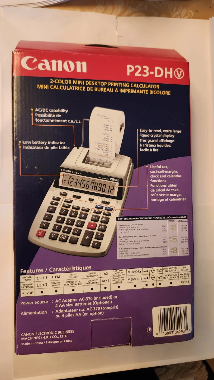 Brand New Canon P23-DH V Mini Desktop Printing Calculator - photo 2