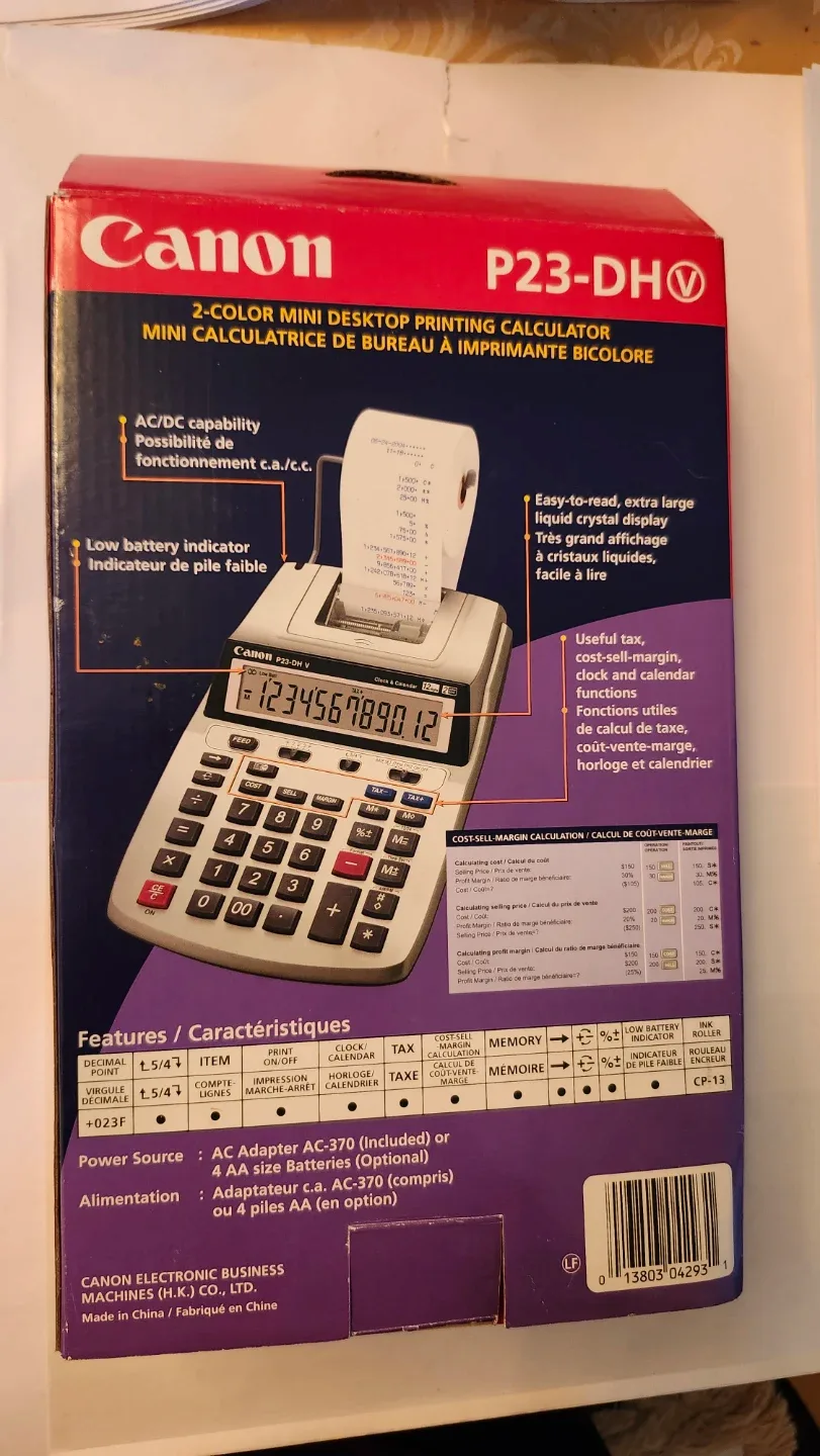Brand New Canon P23-DH V Mini Desktop Printing Calculator image indicator(2)