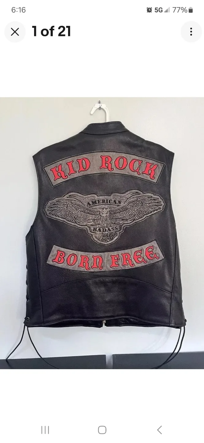 Kid Rock Leather Vest - Born Free