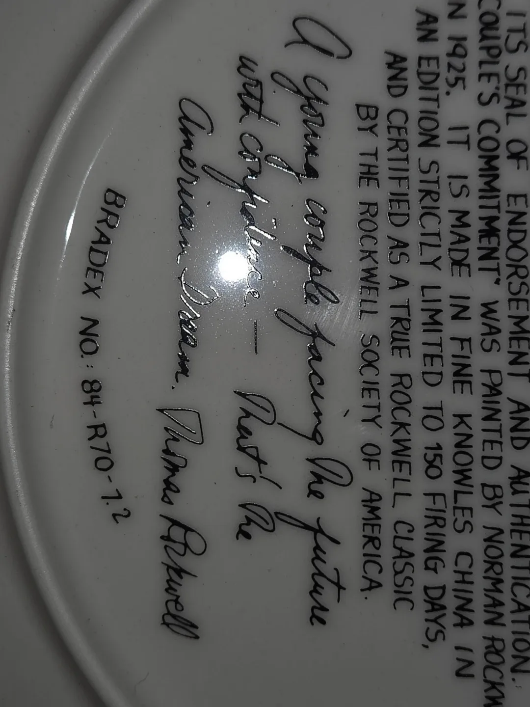 Norman Rockwell "A Couple's Commitment" Plate image indicator(6)