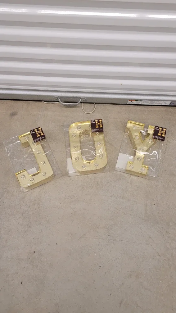 New! JOY Gold LED Letter Lights