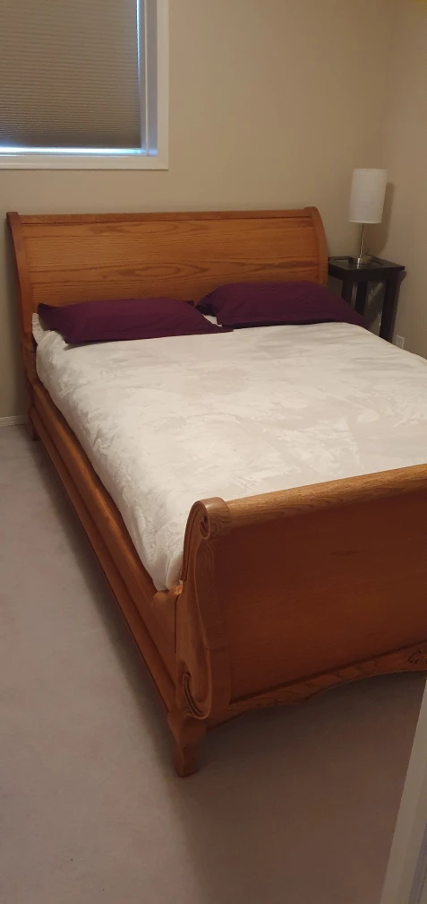 Sleigh Bed Frame - Solid Wood