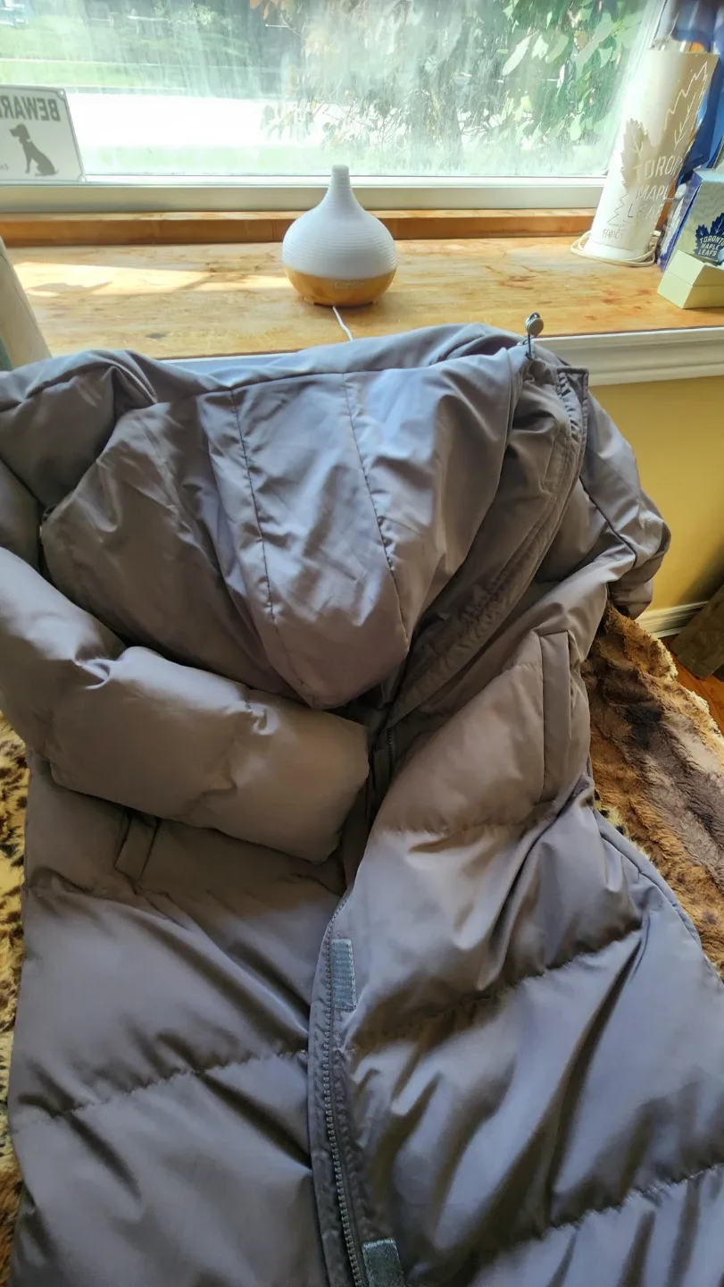 Long gray puffer coat image indicator(2)