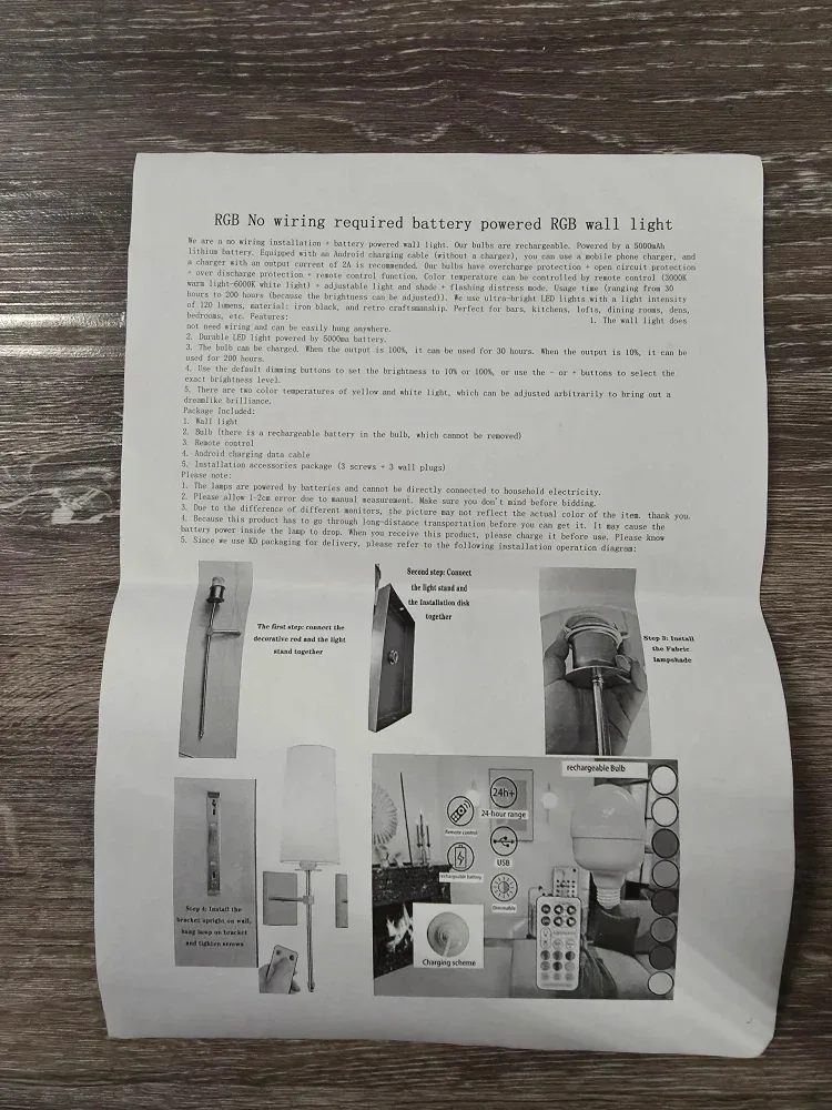 Set of 2 Wall Sconce - BNIB Lights No Wiring Needed image indicator(3)