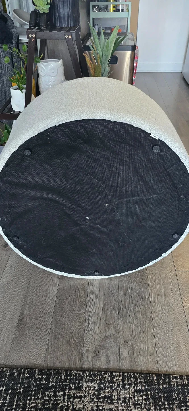 Bouclair Round Pouf Ottoman - Cream image indicator(4)