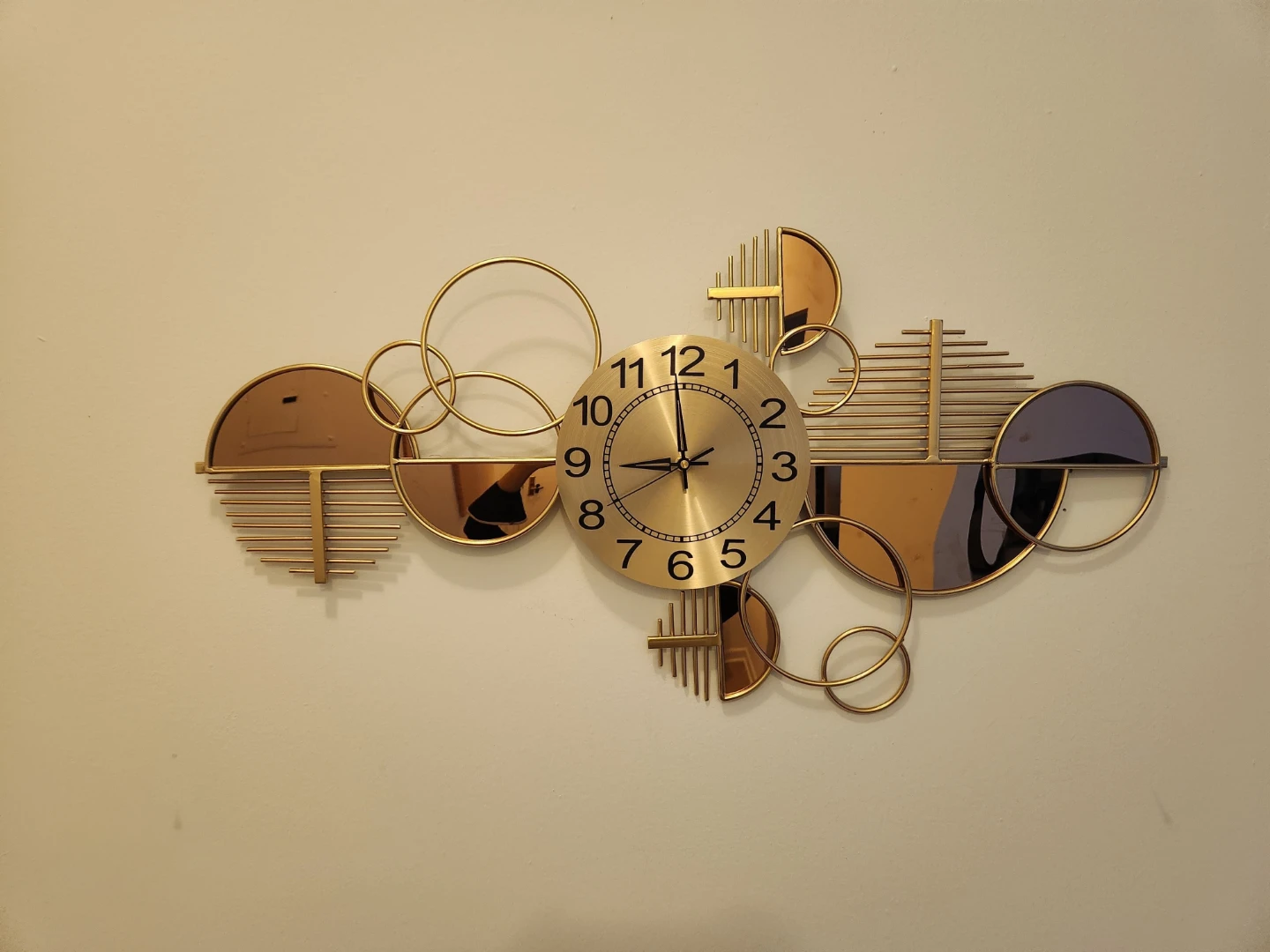 Gold Geometric Luxe Modern Wall Clock