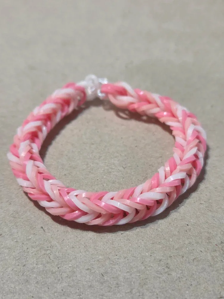 Pink & White Loom Bracelet