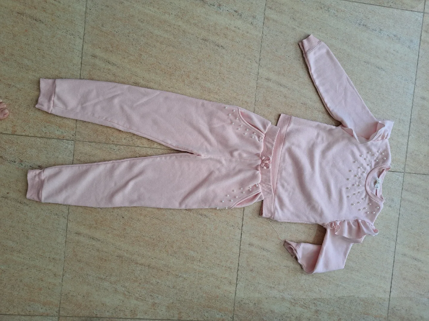Girls' Pink Lounge Set with Pearl Details image indicator(7)