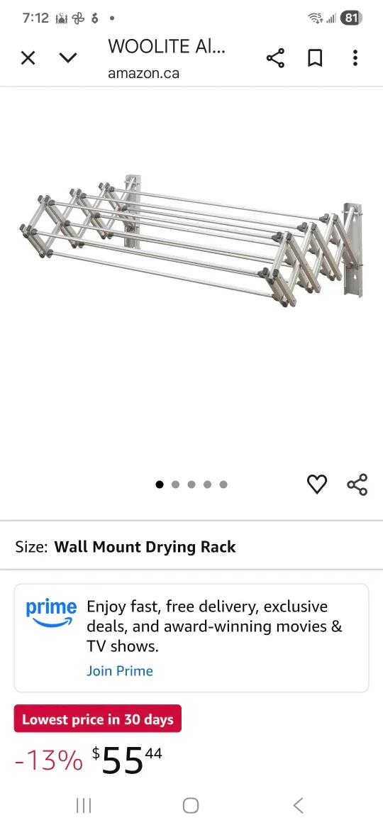 Woolite Aluminum Wall-Mount Accordion Drying Rack - New image indicator(4)