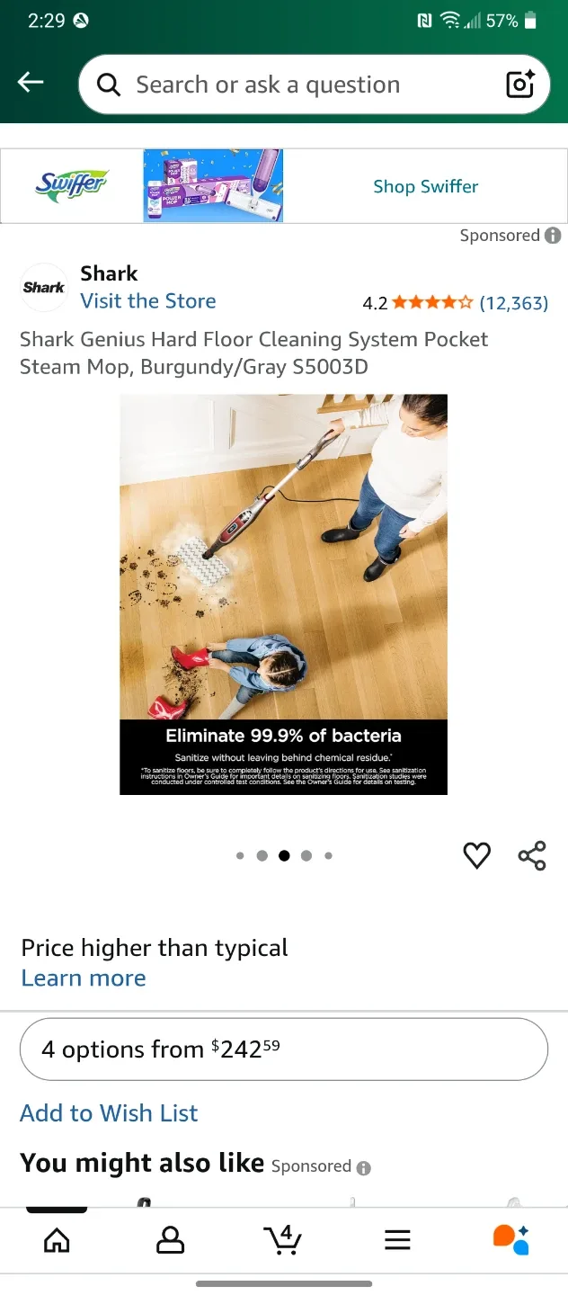 Shark Steam Mop image indicator(10)
