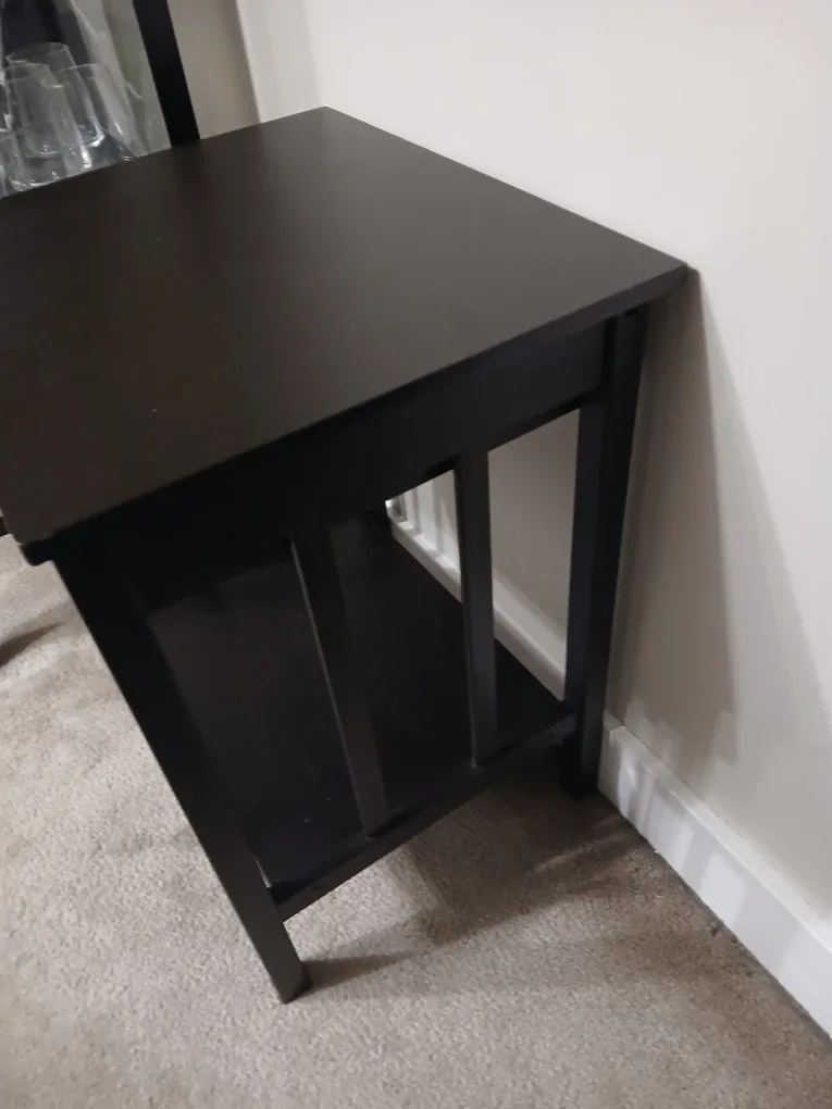 Small dark side table with drawer image indicator(5)