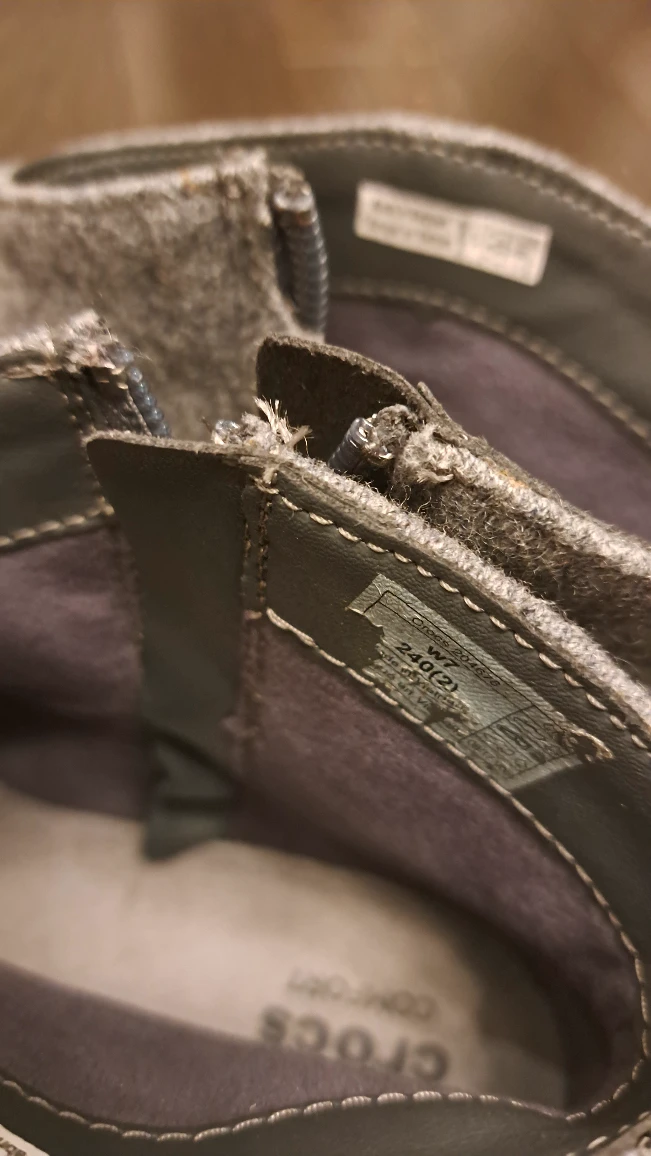 🐊 Crocs 🐊 Grey Wedge Ankle Boots - photo 5