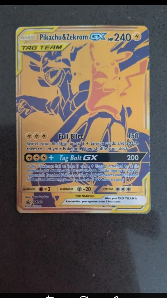 Pikachu & Zekrom GX Tag Team Pokemon Card