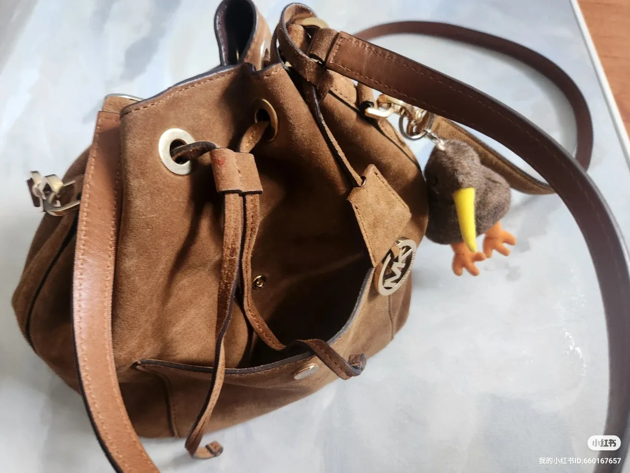 Michael Kors Suede Bucket Bag