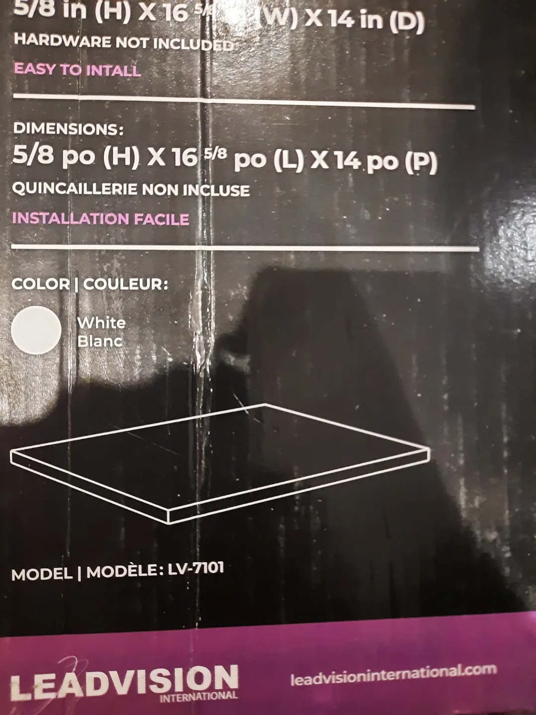 NIB Cubik 16.63 x 14-in White Melamine Shelf LV-7101 image indicator(3)