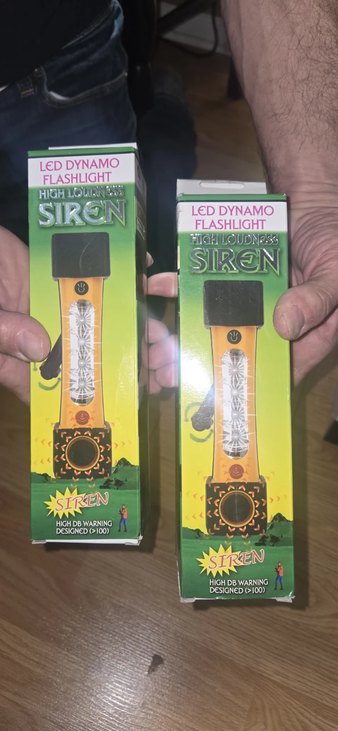 LED Dynamo Flashlight with Siren - New in Box