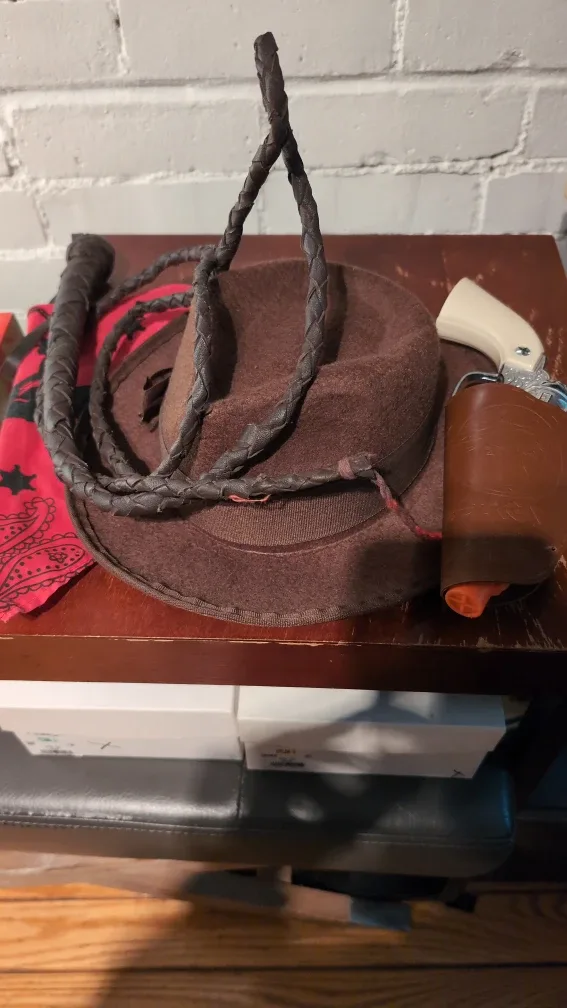 Indiana Jones Style Hat and Whip