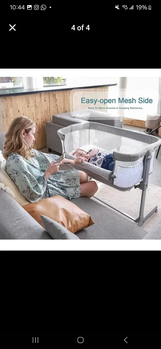 TCBunny Adjustable Height Bedside Bassinet image indicator(7)