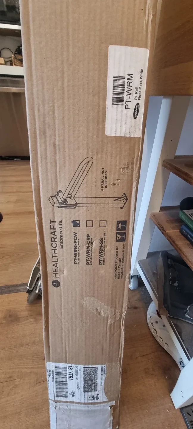 Healthcraft PT Rail Floor Mast, White, New in Box