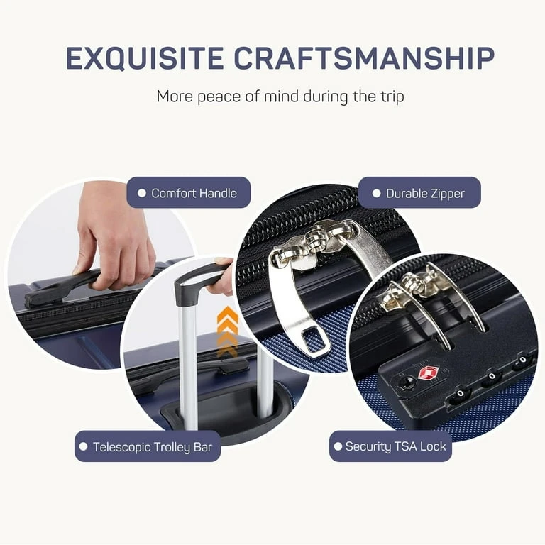 New Hard Shell Lightweight Blue Suitcase - photo 3