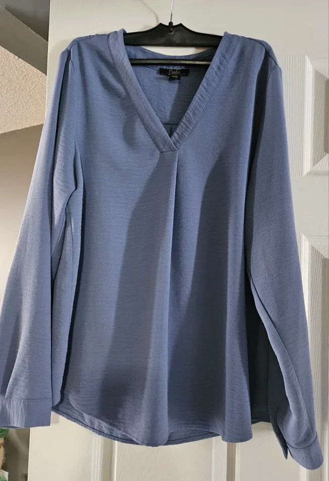Dalia Blue Long Sleeve Blouse - Size M