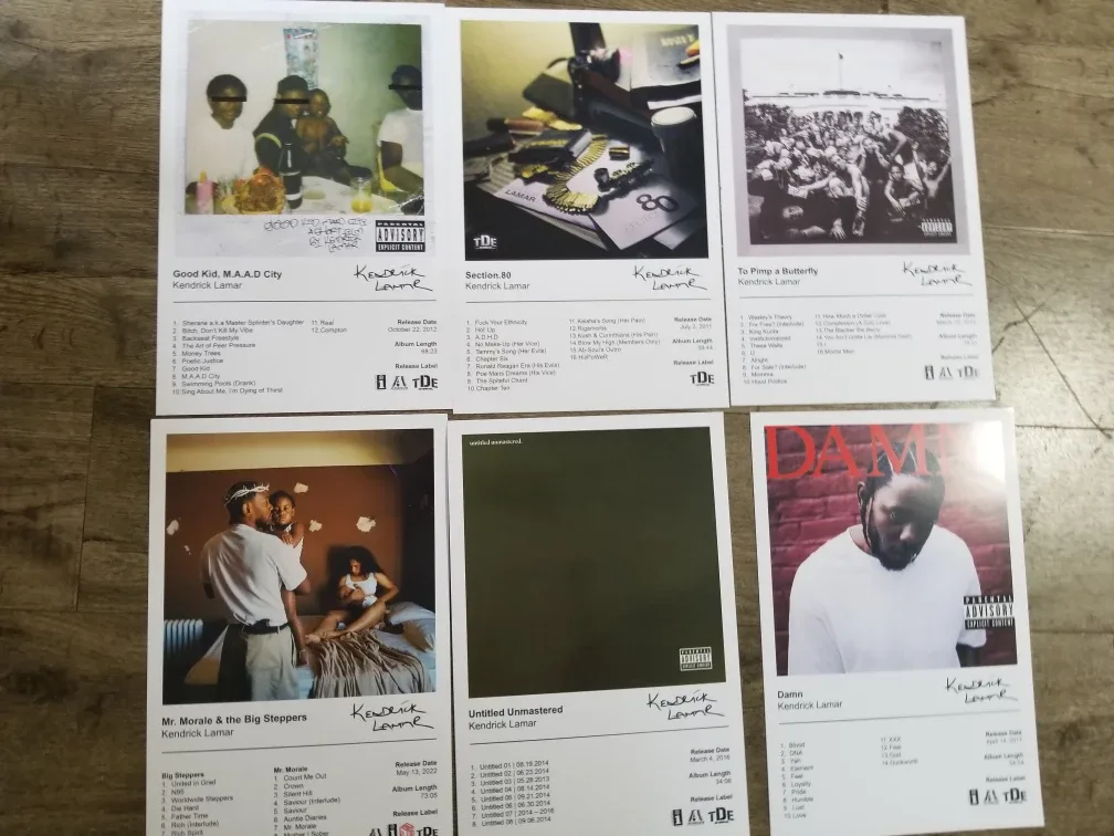 Kendrick Lamar Album Prints Set
