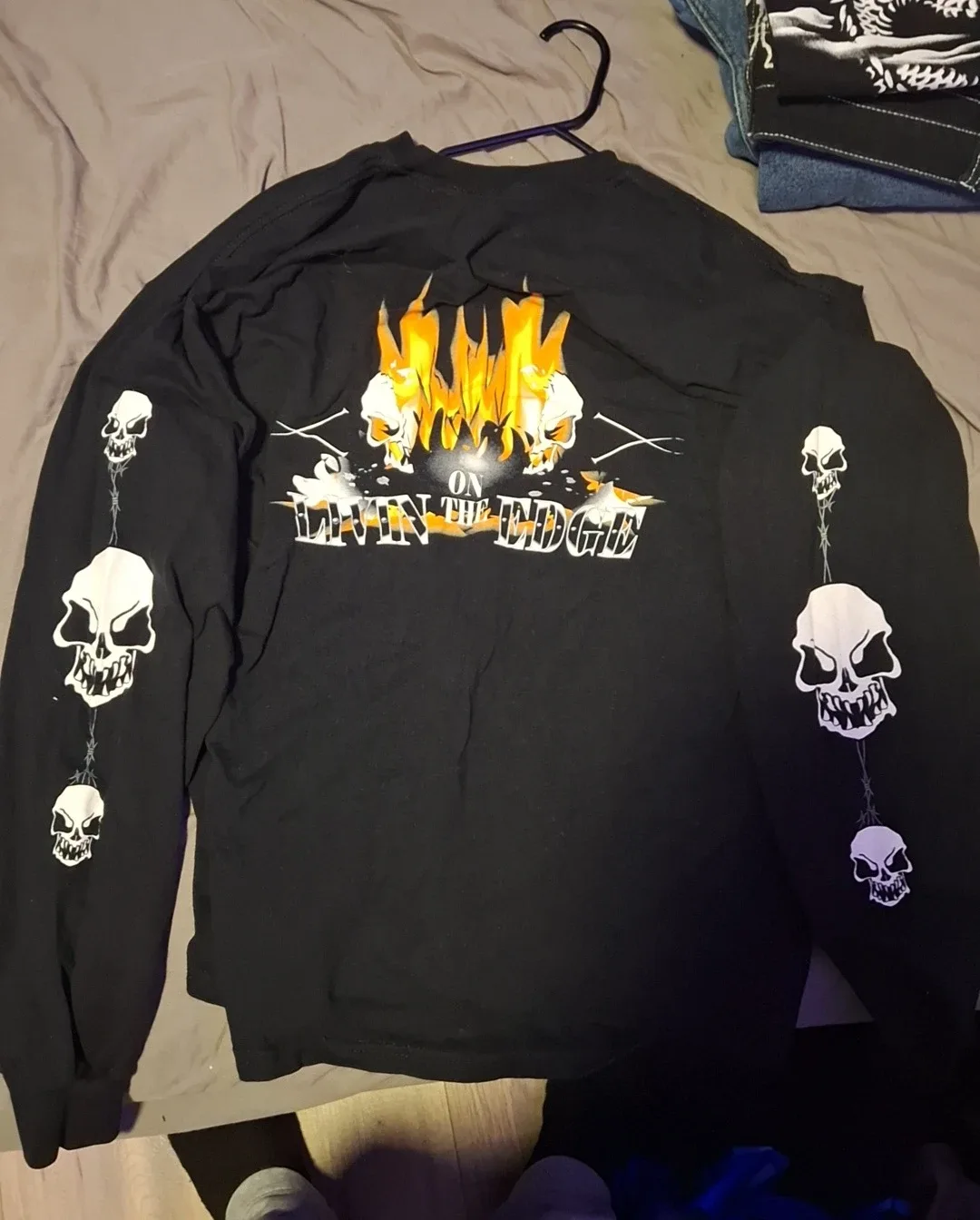 Ripiin wear long-sleeve skull sleeve hit image indicator(2)