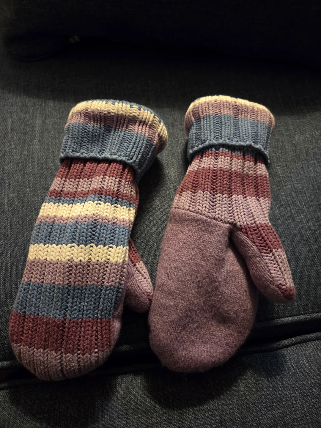 Lovely Handmade Striped Mittens