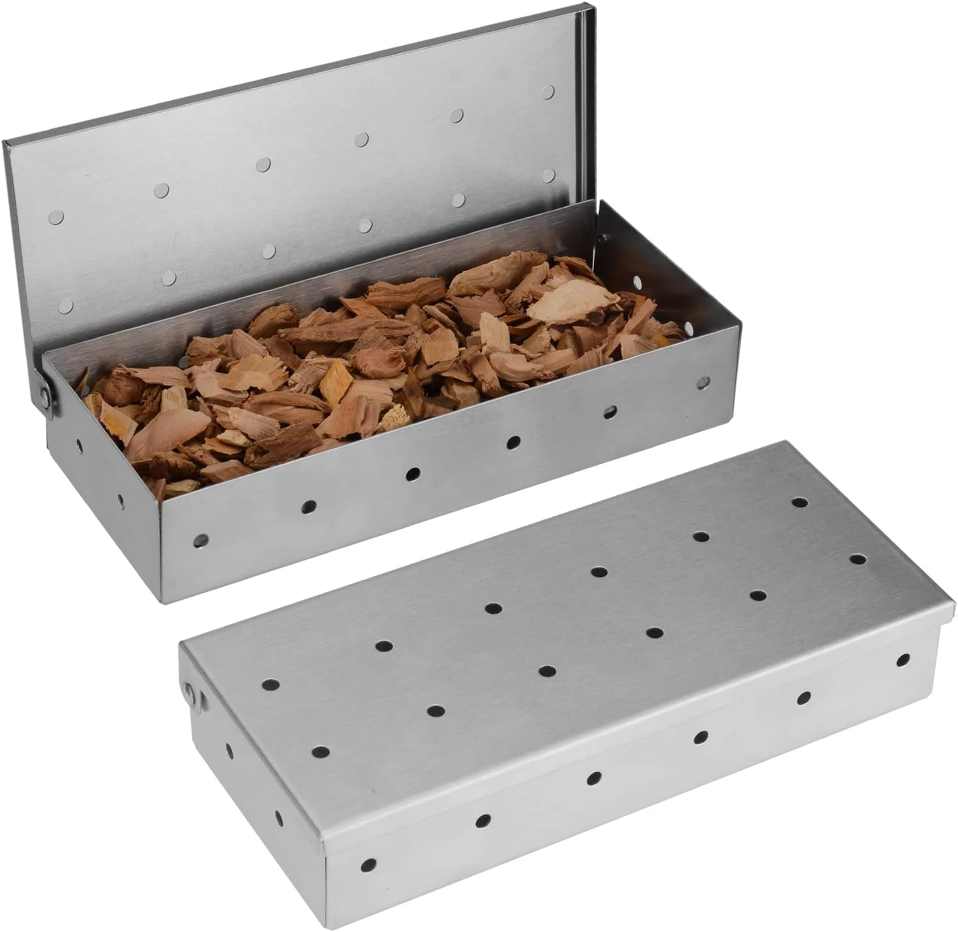 Smoker Box for Gas Grilling Wood Chip Smoker Box - photo 3