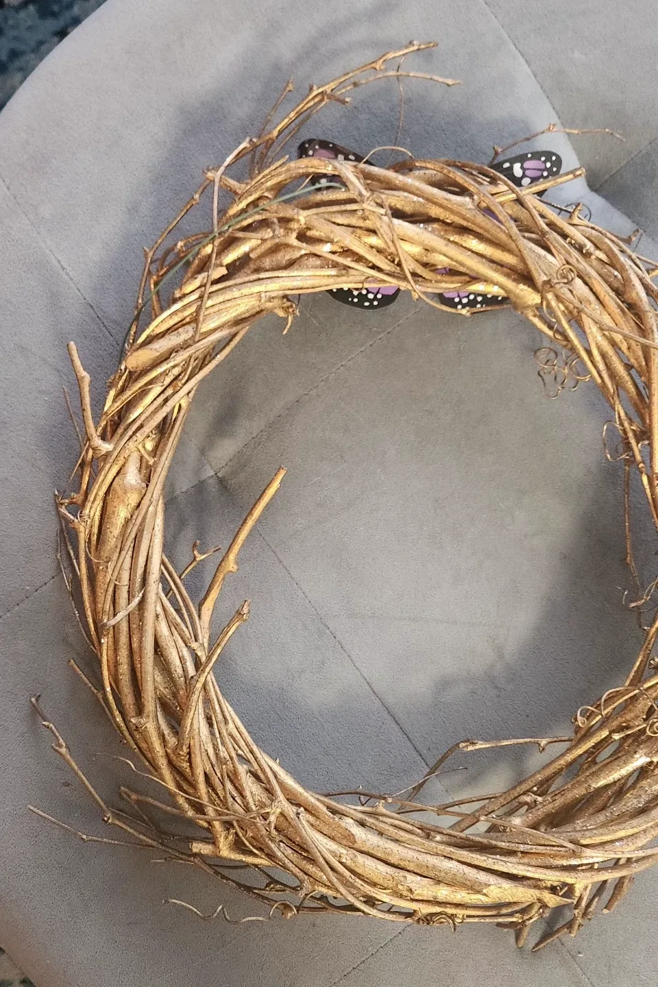 Gold Branch Wreath with Butterfly Decor image indicator(7)