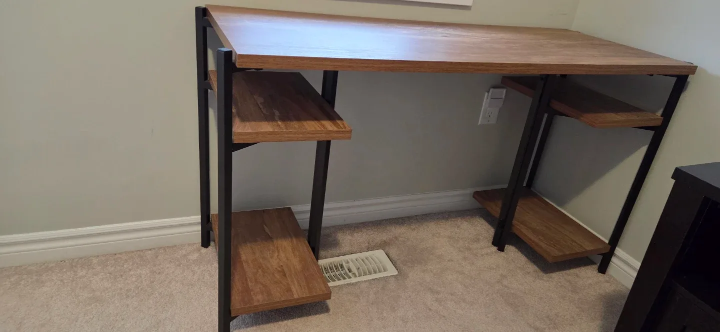Wood & Metal Desk with Shelves