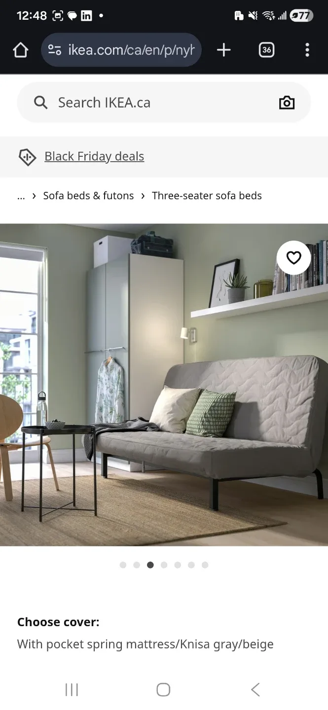 Futon Sofa Queen Bed + extra cover + Cushions(Moving Sale) thumbnail