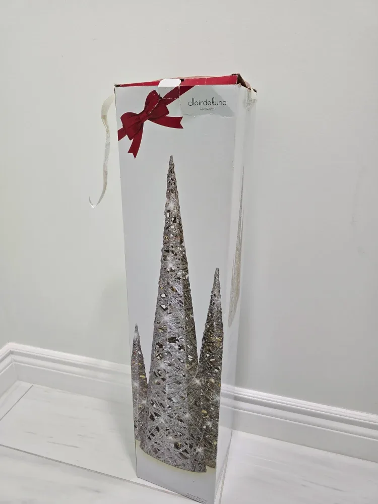 Silver Decorative Christmas Cones - Set of 3 image indicator(7)