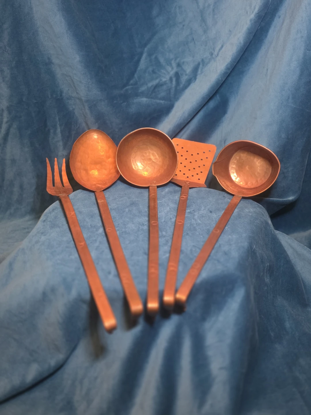 Vintage Copper Kitchen Utensil Set